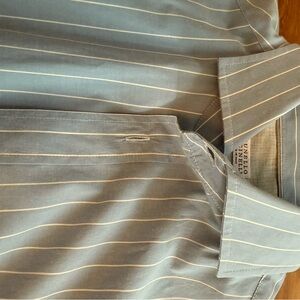Brunello Cucinelli Blue Striped Dress Shirt